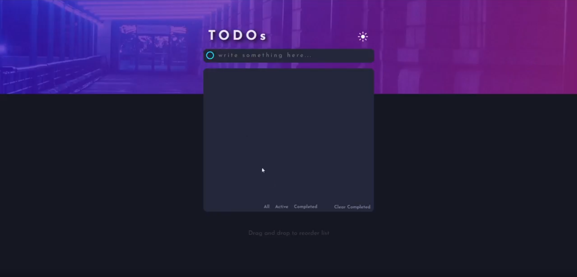 To-do application project screenshot